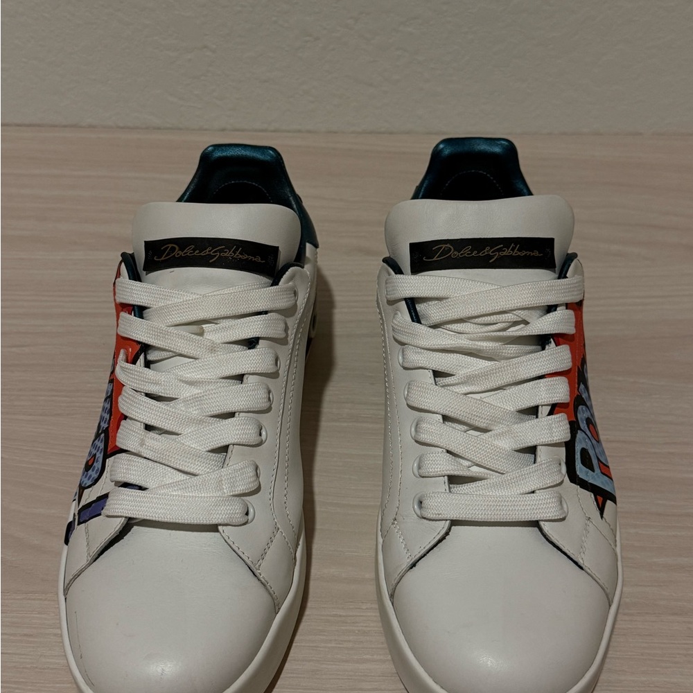 Dolce & Gabbana White Sneakers with Power Comic Design - Picture 3 of 4